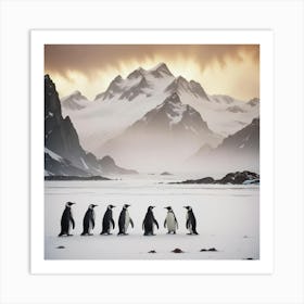 Antarctic Emperor Penguins Art Print