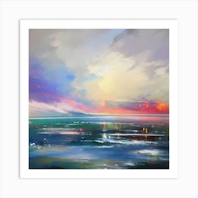 Sunset Over The Sea Art Print