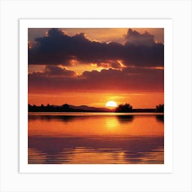 Sunset Over Lake 31 Art Print