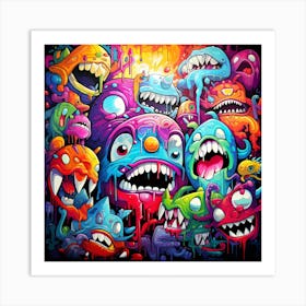 Monsters Graffiti Art for wall decor 5 Art Print