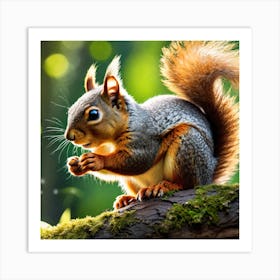 Squirrel In The Forest 280 Art Print