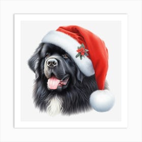 Santa Dog 5 Art Print