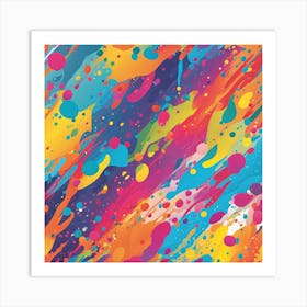 Colorful Paint Splashes Art Print