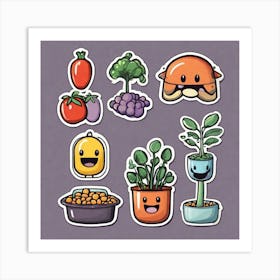 Legumes As A Logo Sticker 2d Cute Fantasy Dreamy Vector Illustration 2d Flat Centered By Tim Art Print