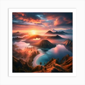 Sunset In Indonesia Art Print