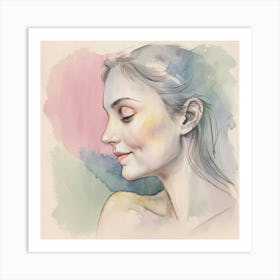 Watercolor Portrait Of A Woman 14 Art Print