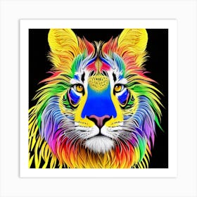 Rainbow Tiger Art Print