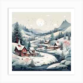 Winter Village for Christmas 5 Art Print