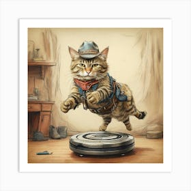 Cowboy Cat Art Print