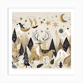 Christmas In The Forest Art Print