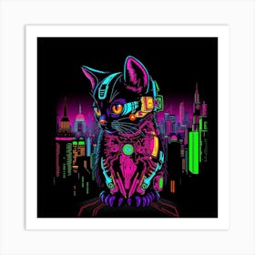 Cat In The City 2 Art Print