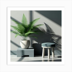 Fern In A Pot 4 Art Print