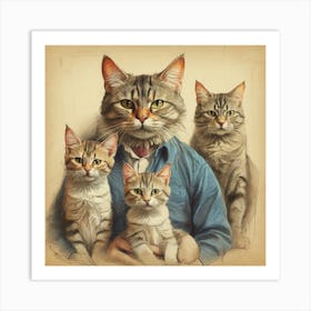 Family Of Cats 5 Art Print