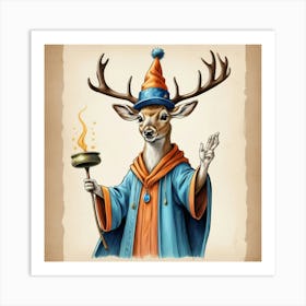 Deer With A Wand Art Print