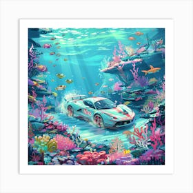 Car Under The Sea Art Print