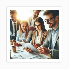 Group Of Business People Working Together 1 Art Print