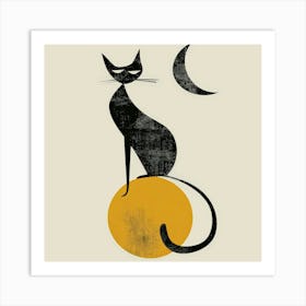 Cat On A Ball Art Print