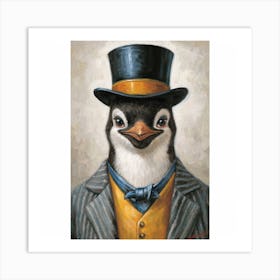 Dapper Penguin Portrait Print Art Art Print