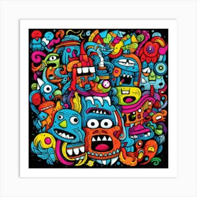 Doodle Monsters 2 Art Print