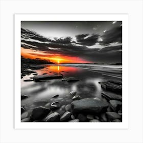 Sunset At The Beach 21 Art Print