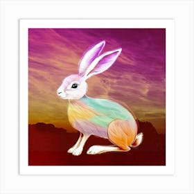 Rainbow Hare 2 Art Print