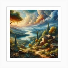 Sunset In The Countryside 1 Art Print