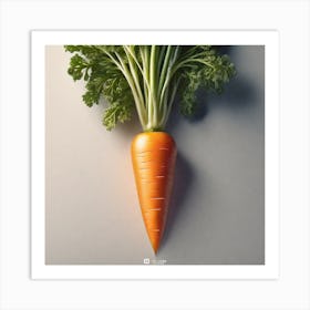 Carrot On A Grey Background Art Print