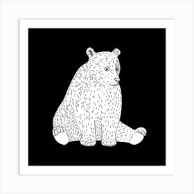 Sitting Bear Square Art Print