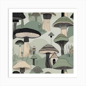 Mushroom Forest Art Print