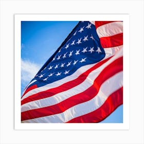 American Flag Ripple Effect In Closeup Stripes And Stars Representing Julys Pride And Nations Loy (3) Art Print