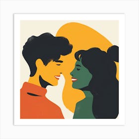 Oneeline42 Minimalist Illustration Of A Couple Looking At Eac 87ecf5c6 6761 449c Bb2e 90447a92bc7b 1 ١٠٥٨٣٦ Art Print