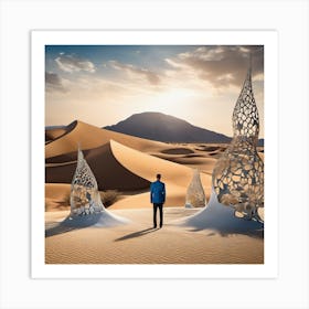 Sand Sculptures In The Desert Art Print