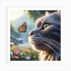 Butterfly Cat 1 Art Print