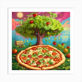 Pizza Tree Art Print