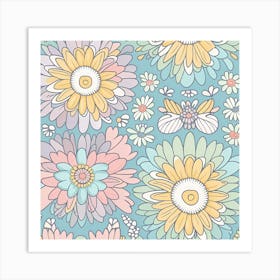 Seamless Floral Pattern 11 Art Print