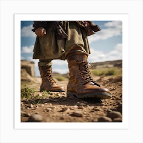 Turkish Soldier In Combat Boots Art Print