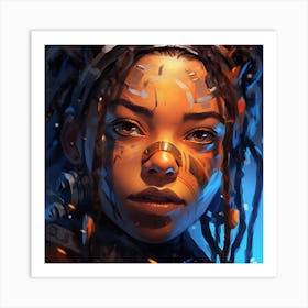 Girl With Dreadlocks 2 Art Print