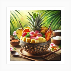 Pineapple Bowl Art Print