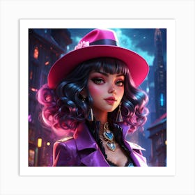 Sexy Girl In Hat Art Print