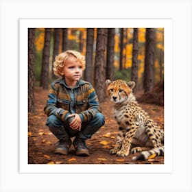 Tiger and child Art Print