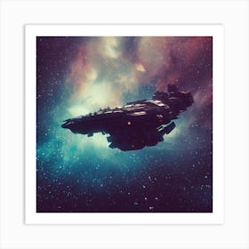 Spaceship In Space 2 Art Print