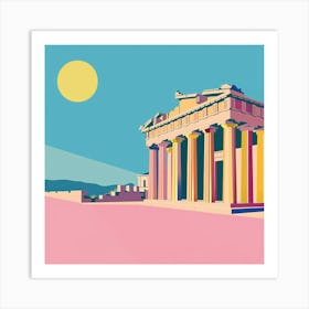 A Temple Of Olympian Zeus In Athens Minimal Illu 1720009190 1 Art Print