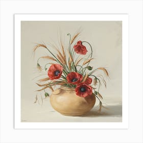 Poppies In A Vase 1 Art Print