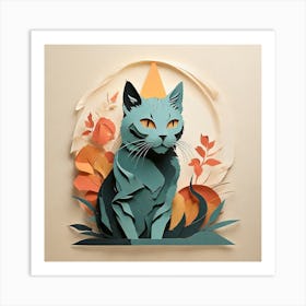 Paper Cat Art Print