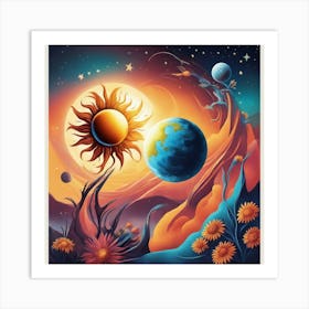 Solar flower Art Print