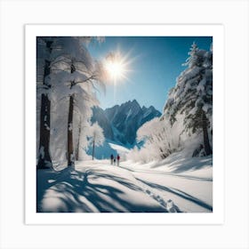 Winter Landscape In The Alps Art Print