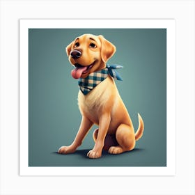 Pixar Poster Of Yellow Labrador Retriever With B Art Print