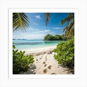 An Expansive Island Coastline Under A Tropical Climate A Barren And Serene Landscape Of Sand Dunes (3) Art Print