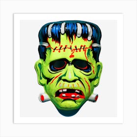 Halloween Monster Frankenstein Scary Family Couple Costume Art Print