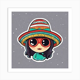 Mexico Hat Sticker 2d Cute Fantasy Dreamy Vector Illustration 2d Flat Centered By Tim Burton (33) Art Print